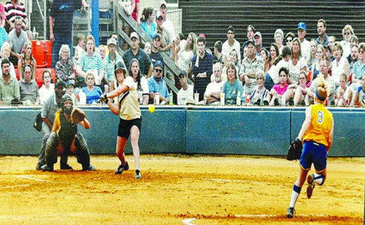 Katie Brosky delivers her record 446th strikeout of the 2003 season against New Port Richey Mitchell on May 8, 2003. (Submitted / Katie Brosky Hanstein)