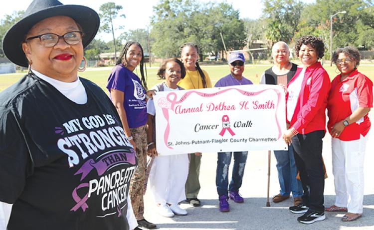 TRISHA MURPHY/Palatka Daily News – Cancer survivor Bobbie Edwards-Stroman, front left, will participate in the eighth annual Dothea H. Smith Cancer Walk & Extravaganza on Saturday.