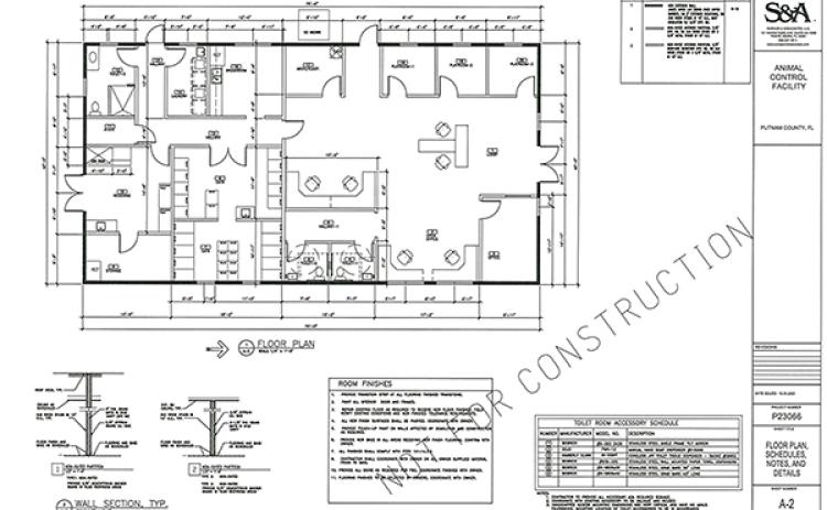 Photos courtesy of the Putnam County Board of Commissioners – Pictured is the proposed layout plan of the cat kennels and main office for the Putnam County Animal Control Department shelter.