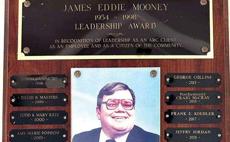 Submitted photo – The 2024 Eddie Mooney Award recipient’s name will be added to this plaque, which shows winners dating back to 1998.