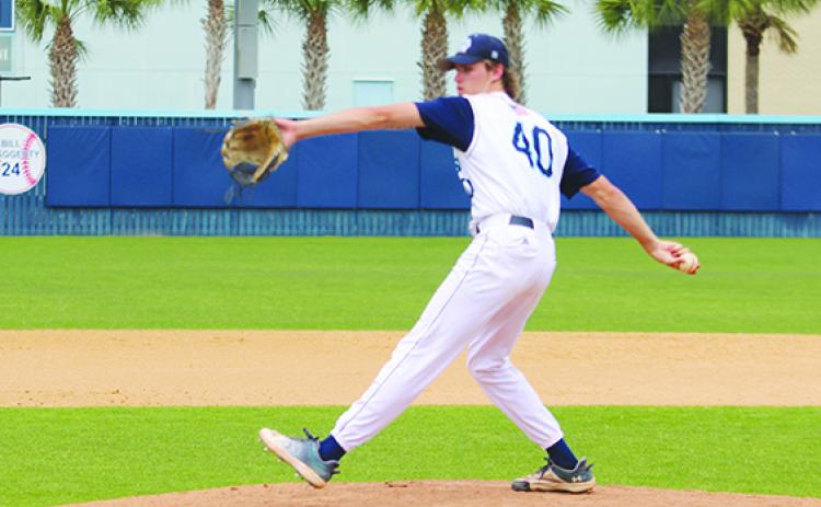 St. Johns River State College baseball pitcher Aaron Potter tossed a five-inning no-hitter on Friday against Florida State College-Jacksonville. (MARK BLUMENTHAL / Palatka Daily News)
