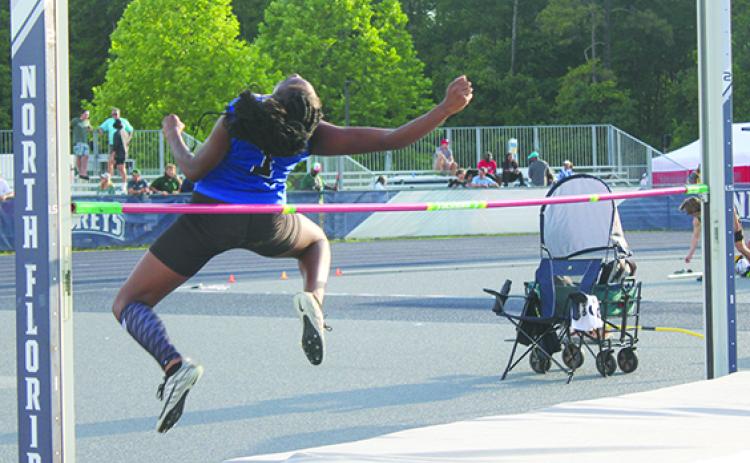 Palatka's Destiny Williams, here competing in last year's FHSAA 2A track and field championship in the high jump, qualified again in the same event after winning the Region 2-2A championship Tuesday at Mount Dora Christian School.
